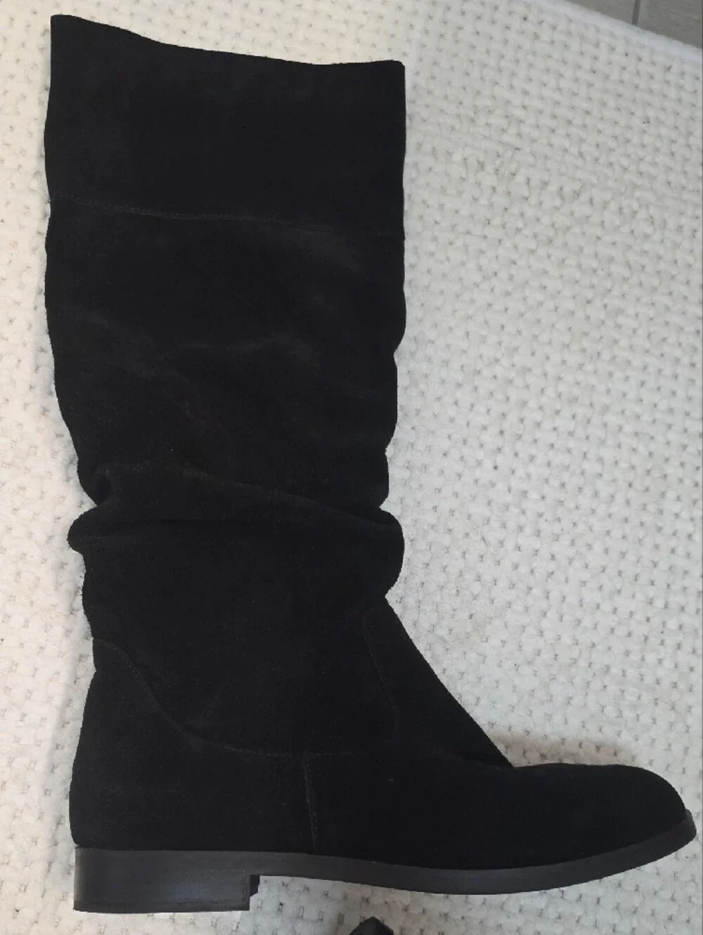 Steve Madden Balen Womens Black Faux Suede Slouch Knee High Boots